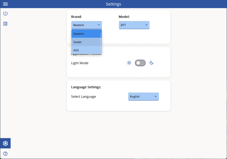 NexGraph Settings Page