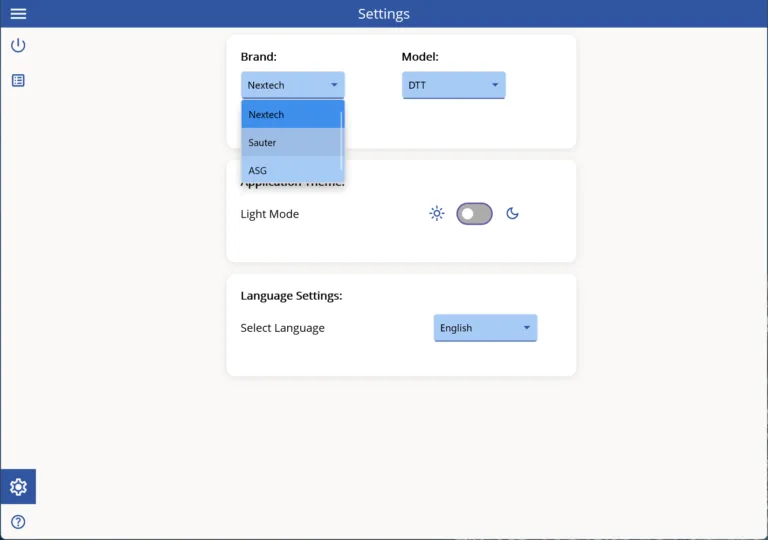 NexGraph Settings Page